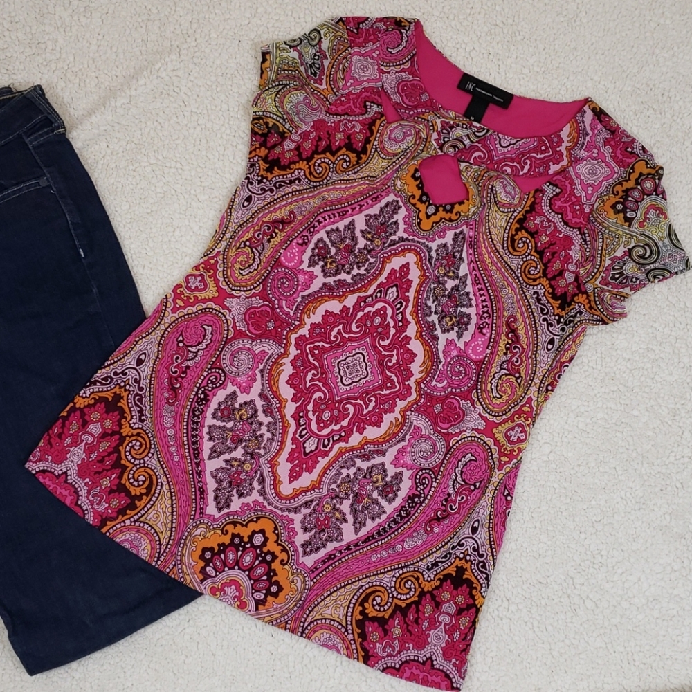 3💝 for $25 INC Floral Short Sleeve Top